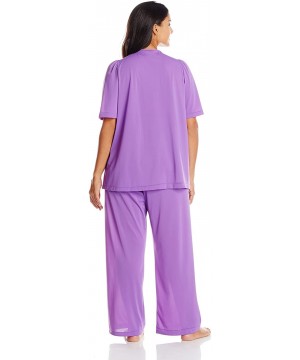 Sets Women's Petals Short Sleeve Pajama - Purple - CD115UKHAQN