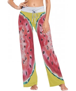 Bottoms Yellow Watermelon Red Womens Pajama Pants Loose Long Lounge Sleepwear Yoga Gym Trousers - C919DWI3SYU