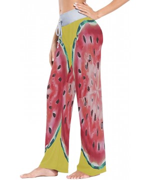 Bottoms Yellow Watermelon Red Womens Pajama Pants Loose Long Lounge Sleepwear Yoga Gym Trousers - C919DWI3SYU