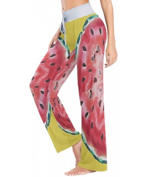 Bottoms Yellow Watermelon Red Womens Pajama Pants Loose Long Lounge Sleepwear Yoga Gym Trousers - C919DWI3SYU