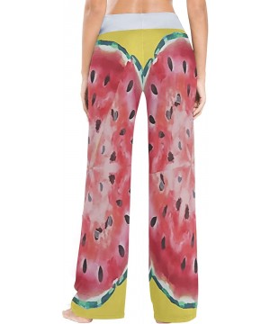 Bottoms Yellow Watermelon Red Womens Pajama Pants Loose Long Lounge Sleepwear Yoga Gym Trousers - C919DWI3SYU