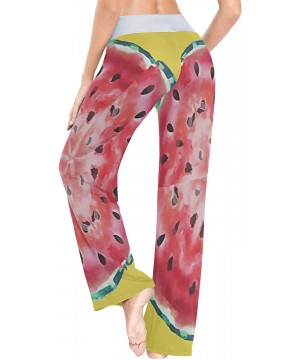 Bottoms Yellow Watermelon Red Womens Pajama Pants Loose Long Lounge Sleepwear Yoga Gym Trousers - C919DWI3SYU