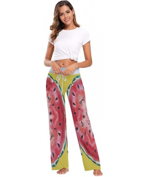 Bottoms Yellow Watermelon Red Womens Pajama Pants Loose Long Lounge Sleepwear Yoga Gym Trousers - C919DWI3SYU