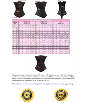 Bustiers & Corsets Heavy Duty 26 Double Steel Boned Waist Training Satin Underbust Tight Shaper Corset 8522-SA - Pink - C3122...