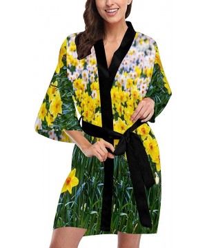 Robes Custom Flower Field Women Kimono Robes Beach Cover Up for Parties Wedding (XS-2XL) - Multi 1 - CJ194TE4DK8