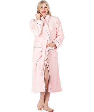 Robes Women's Premium Coral Fleece Plush Spa/Bath Robe - Light Pink - CQ122908MDR