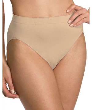 Panties Style 303J Comfort Revolution Microfiber Solid Hi-Cut Brief (2- 3 and 4 Packs) - 3 Pack Light Beige- Nude and Black -...