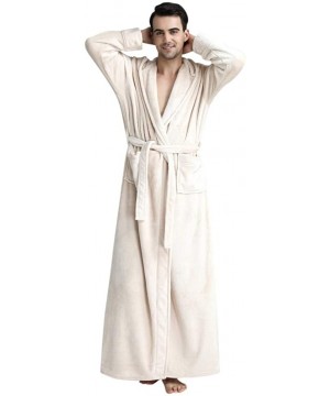 Robes Men's and Women's Bathrobes Autumn and Winter Hooded Thicken Flannel Robe Bathrobe Gown Pajamas Sleepwear with Belt - M...