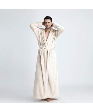 Robes Men's and Women's Bathrobes Autumn and Winter Hooded Thicken Flannel Robe Bathrobe Gown Pajamas Sleepwear with Belt - M...