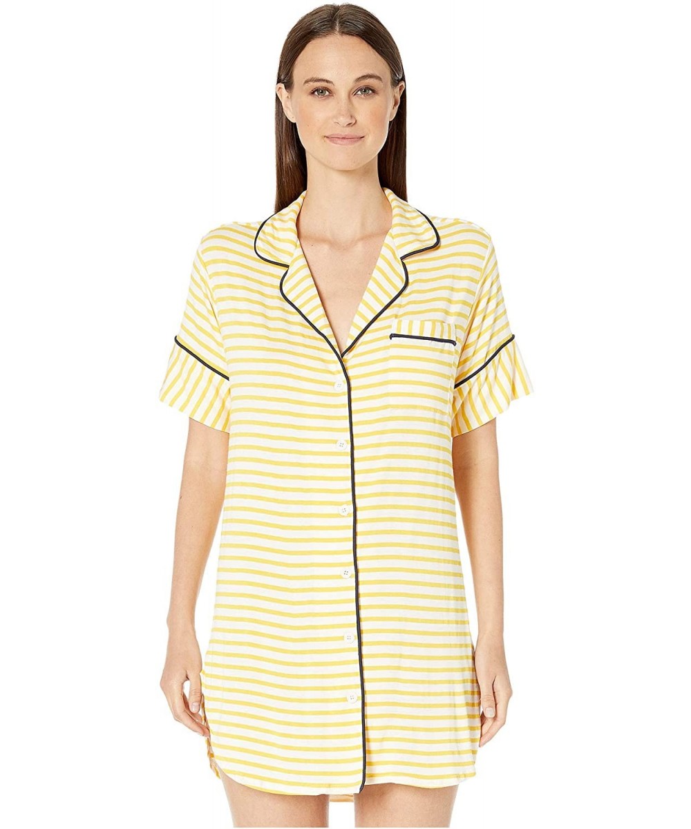 Tops Women's Augustine Short Sleeve Dress - Yellow Stripe - C518SMG55MY