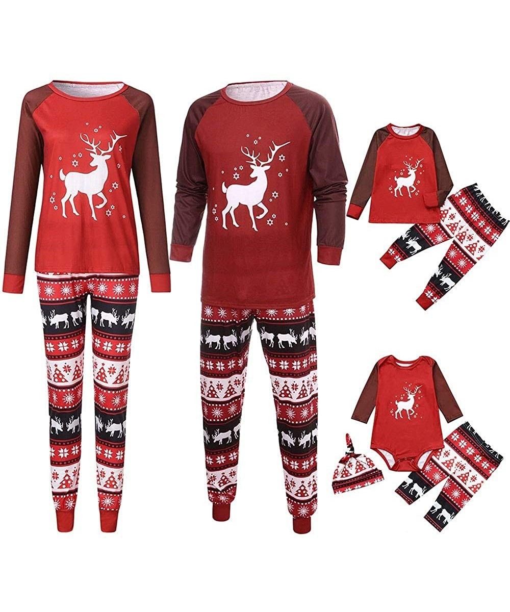 Sleep Sets Christmas Pajama Set Patterned Family Pajamas PJs Matching Sleepwear for Women Men Girls Boys Baby Deer Pullover F...