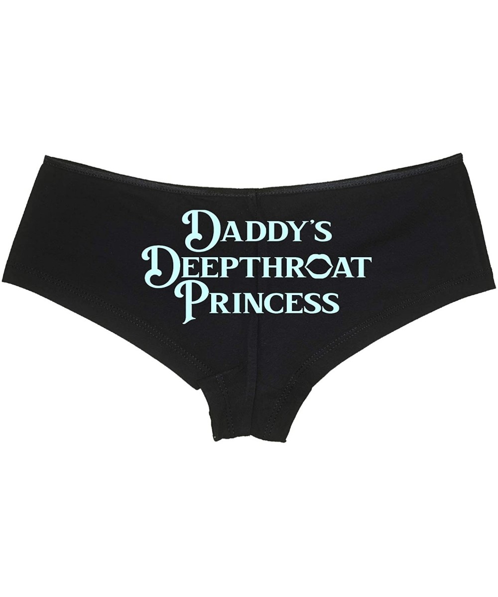 Panties Daddys Deepthroat Princess Sexy DDLG Black Boyshort Panties - Baby Blue - CA194YI3KSM