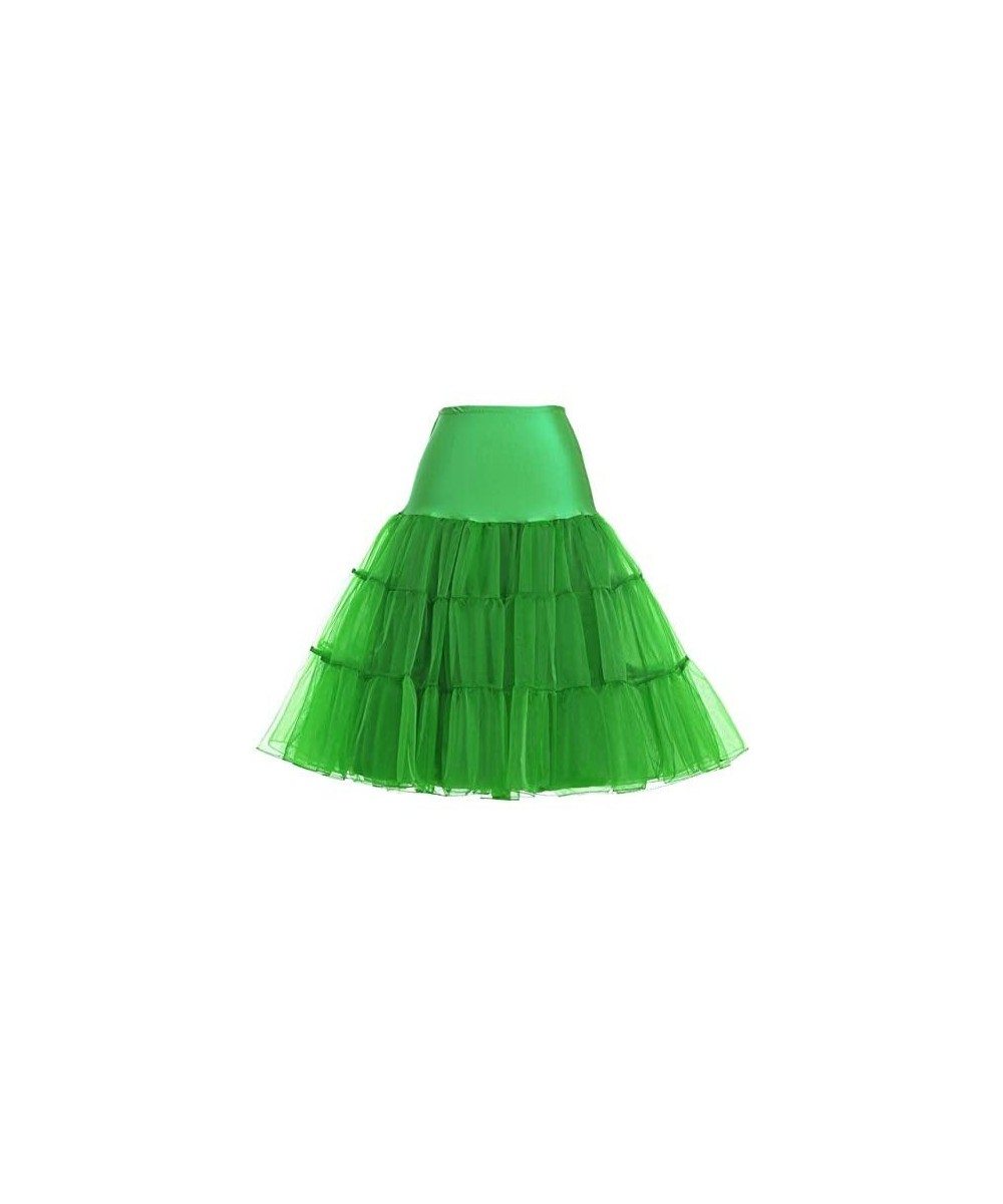 Slips Women's Retro Petticoat Tutu Skirts Crinoline Vintage Underskirts Half Slips-Green - Green - CW18XSDSXEO