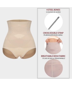 Shapewear Seamless Butt Lifter Shaper Tummy Control Shapewear Panties Hi-Waist Briefs - Beige - CO18M4RAROI