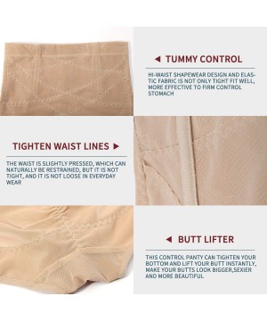 Shapewear Seamless Butt Lifter Shaper Tummy Control Shapewear Panties Hi-Waist Briefs - Beige - CO18M4RAROI