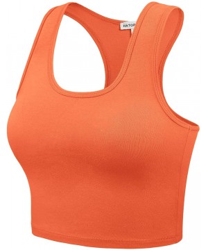 Camisoles & Tanks Women's Cotton Racerback Basic Crop Tank Tops - 001-ash Copper-1 - C618NKDMHXK