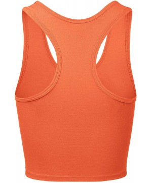 Camisoles & Tanks Women's Cotton Racerback Basic Crop Tank Tops - 001-ash Copper-1 - C618NKDMHXK