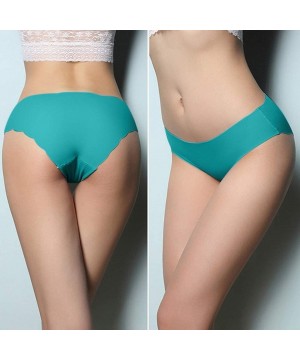 Panties Women Invisible Hipster Panties Soft Seamless Laser Cut Brief Underwear - Green - CU193TET20Z