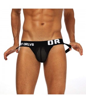 G-Strings & Thongs Men's Thong G-String Underwear Men's T-Back Thong G-String - Black - CN192D4ALC7