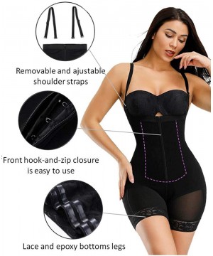 Shapewear Womens Sexy Shapewear Butt Lifter Body Shaper Tummy Control Bodysuit Postpartum Faja Plus Size - Black-zipper-style...