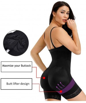 Shapewear Womens Sexy Shapewear Butt Lifter Body Shaper Tummy Control Bodysuit Postpartum Faja Plus Size - Black-zipper-style...