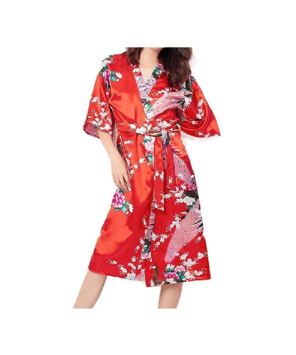 Robes Women's Peacock Lounger Spa Bathrobe Nightshirt Gown Loungewear AS1 L - As1 - CA19DCSEQXC