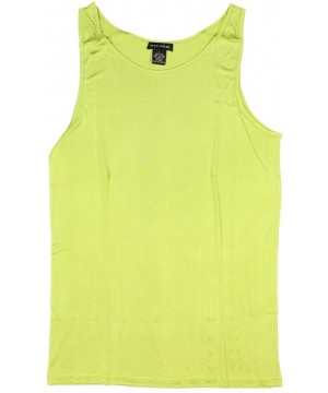 Sleep Sets Men's Classic Silk Knit Tank Top - Chartreuse - CV18K6OWG6A