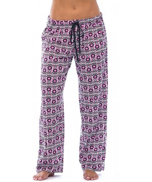 Bottoms Silky Soft Women Pajama Pants with Stretch PJs Sleepwear - Paisley Floral Berry - CX12O1PEKRK