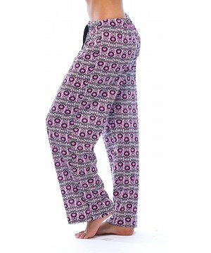 Bottoms Silky Soft Women Pajama Pants with Stretch PJs Sleepwear - Paisley Floral Berry - CX12O1PEKRK