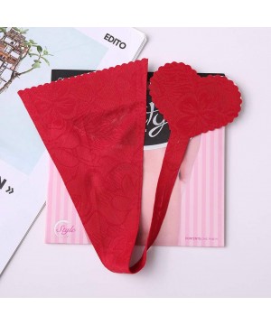 Bustiers & Corsets Women Sexy Lingerie Lace G-String Knickers Underwear Open Crotch Thongs Panties - Red - CS18SIK5RAR