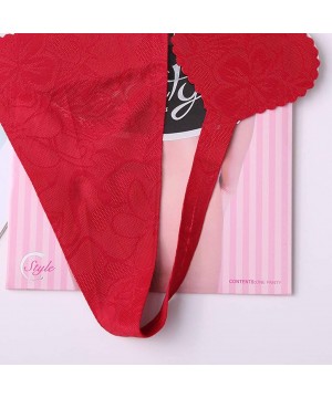 Bustiers & Corsets Women Sexy Lingerie Lace G-String Knickers Underwear Open Crotch Thongs Panties - Red - CS18SIK5RAR