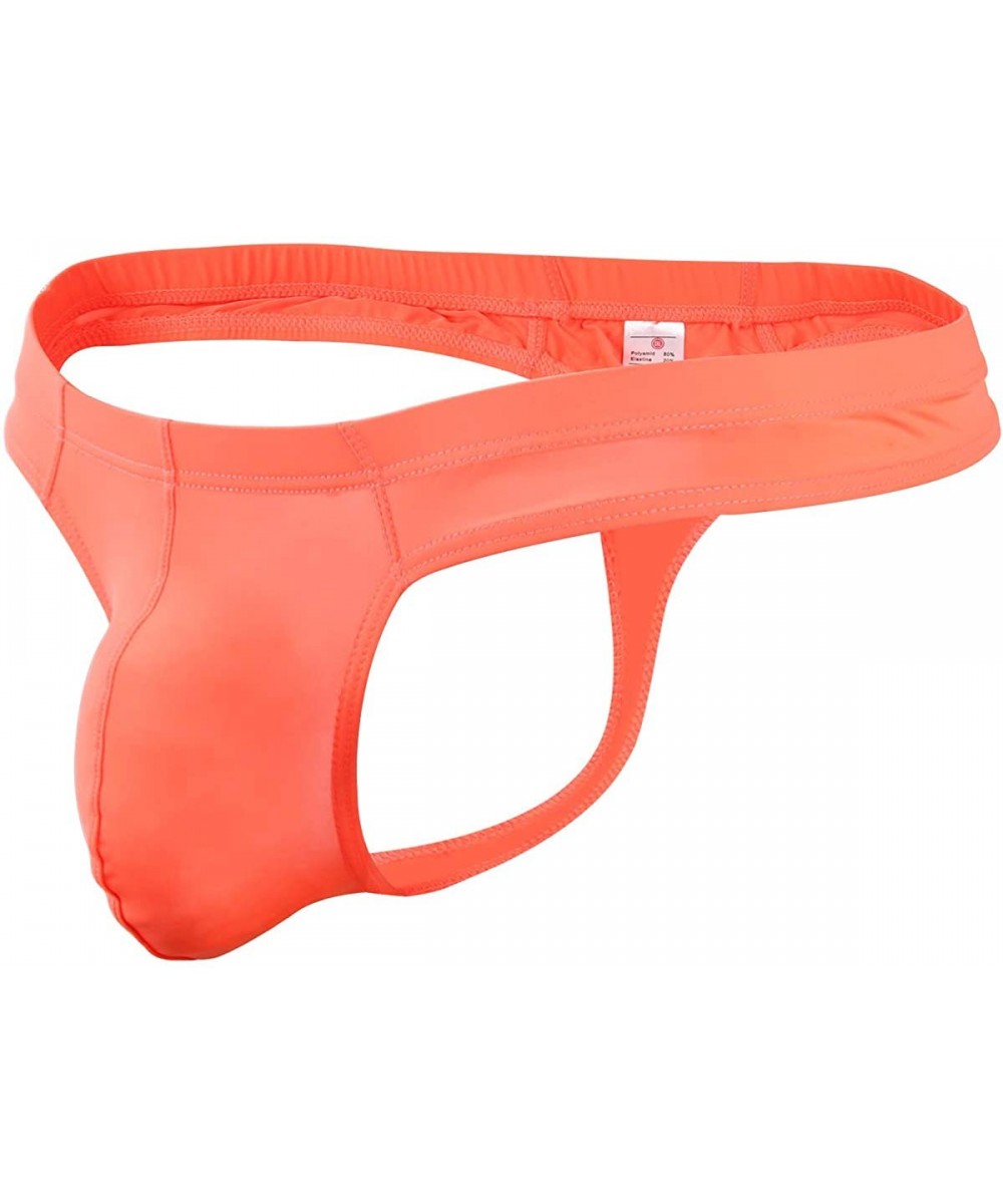 G-Strings & Thongs Men's Thongs Underwear Sexy Ass Freedom Solid Color - Red - CA18AGM5XUN