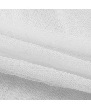 Slips New Women Sexy Mesh Long Ruffle Robe Bathrobe Lingerie Sleepwear Belt Pajamas - White - C018ZQU3NMT