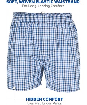 Boxers Men's Woven Boxer 5-Pack - Blue Stripe Assorted (5-pack) - CS195UOAZX9