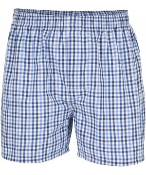 Boxers Men's Woven Boxer 5-Pack - Blue Stripe Assorted (5-pack) - CS195UOAZX9