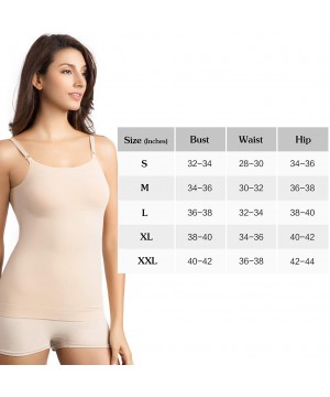 Camisoles & Tanks Womens Seamless Lightweight Tank Top Slim Fit Basic Layering Camisole with Adjustable Spaghetti Strap - Bei...