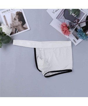 G-Strings & Thongs Sexy Men Thongs Cut Out Ice Silk Half Part Underwear Strings Homme Hollow Soft Bulge Pouch Lingerie - Whit...