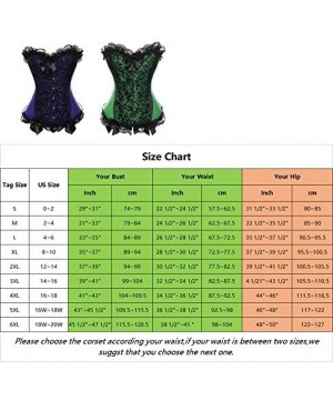 Bustiers & Corsets Womens Sexy Bones Corset Lace Up Overbust Waist Cincher Bustier Top - Purple-6 - CU18H98S3HT