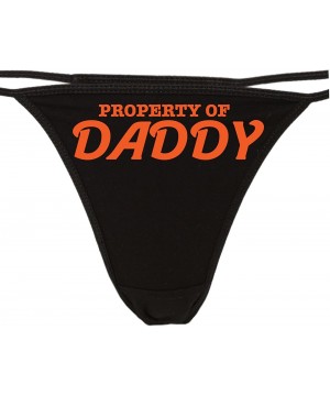 Panties Property of Daddy Thong Underwear - Daddy's Little Girl DDLG CGL BDSM Panties - Orange - C0187HSN7QY