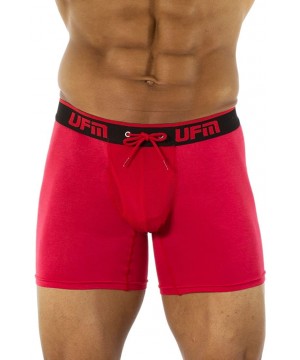 Boxer Briefs Men's Boxer Briefs with Support Pouch - Regular Support- 6 Inch Inseam - Red - CN12OBMOLP9