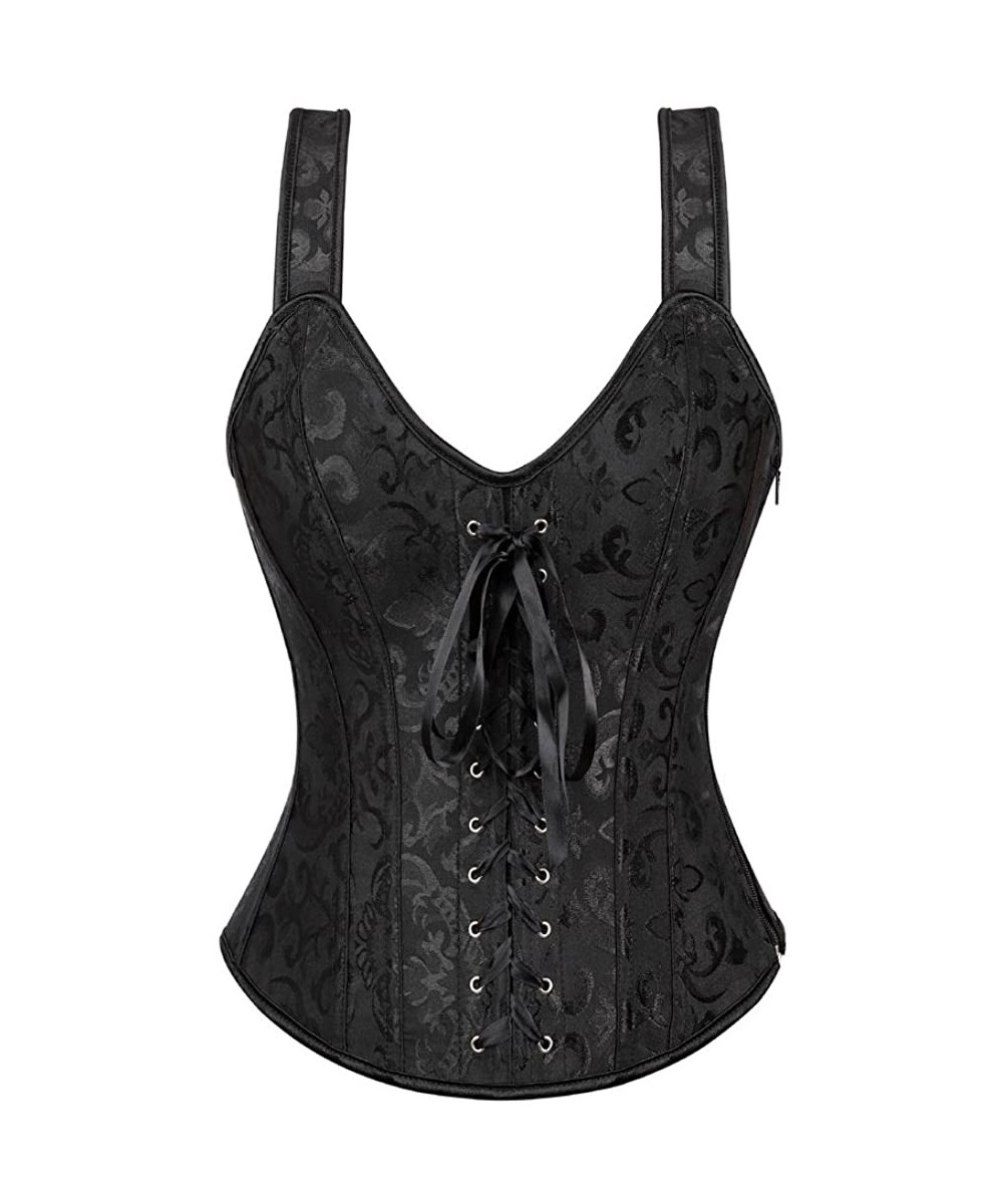 Bustiers & Corsets Corsets for Women Overbust Bustier Top Gothic Sexy Shoulder with Straps - Black6806 - CH189AAX3O3