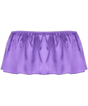 Briefs Mens Crossdress Sissy Lingerie Underwear Satin Ruffled Girlie Skirted Panties Briefs Thong - Purple - C719DLD3N8R