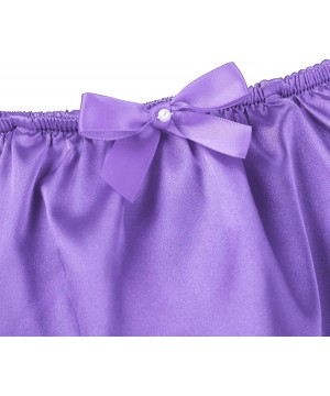 Briefs Mens Crossdress Sissy Lingerie Underwear Satin Ruffled Girlie Skirted Panties Briefs Thong - Purple - C719DLD3N8R