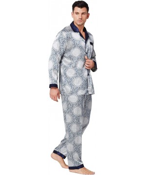 Sleep Sets Mens Satin Pajamas Set Sleepwear Loungewear S~3XL Plus - Lucky Circle - CQ18HCSYDCG