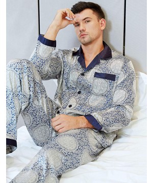 Sleep Sets Mens Satin Pajamas Set Sleepwear Loungewear S~3XL Plus - Lucky Circle - CQ18HCSYDCG