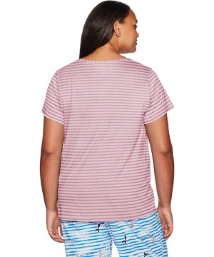 Tops Women's Short Sleeve V-Neck Sleep Tee - Cyclamen - C717XMRY74Z