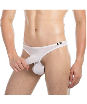 Bikinis Men Bikini Elephant Nose Long Bulge Pouch Boxer Briefs G-Strings & Thongs - White - CA187RGSDSW