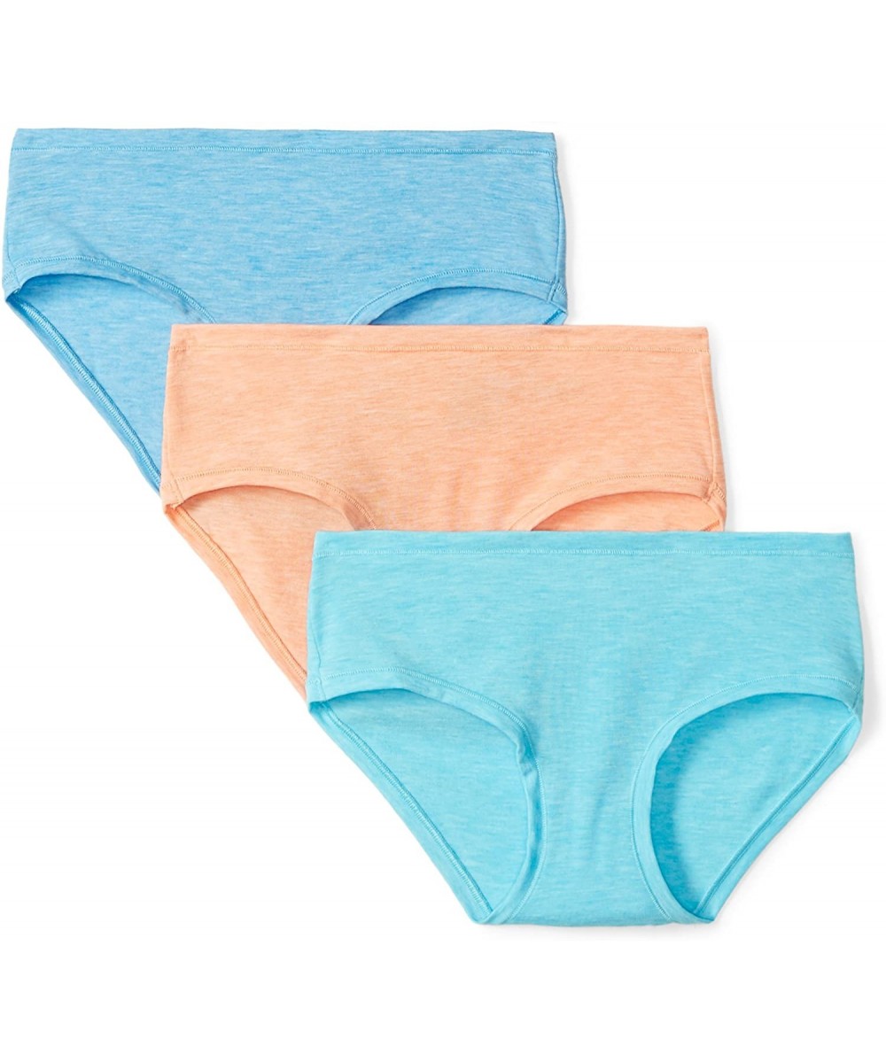 Panties Women's Airy Hipster Underwear- 3-Pack - Heather Denim/Heather Aqua/Heather Orange - C4186NCQ4QD