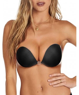 Bras Womens Perfectly Uplift Strapless Silicon Bra Nipple Cover - S1014-black - CN18L2MR5L0