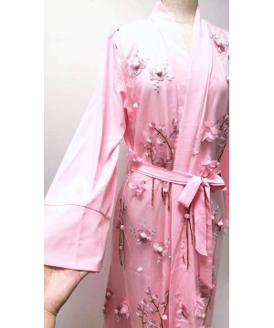 Robes Elegant Muslim Dresses for Women Long Dress Women Abaya Dress Islamic National Robe - Pink - C219DO6O98E